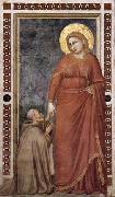 GIOTTO di Bondone Mary Magdalene and Cardinal Pontano oil on canvas